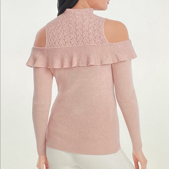 NWT WHBM Cold Shoulder Mock Neck Sweater XS - Picture 13 of 16